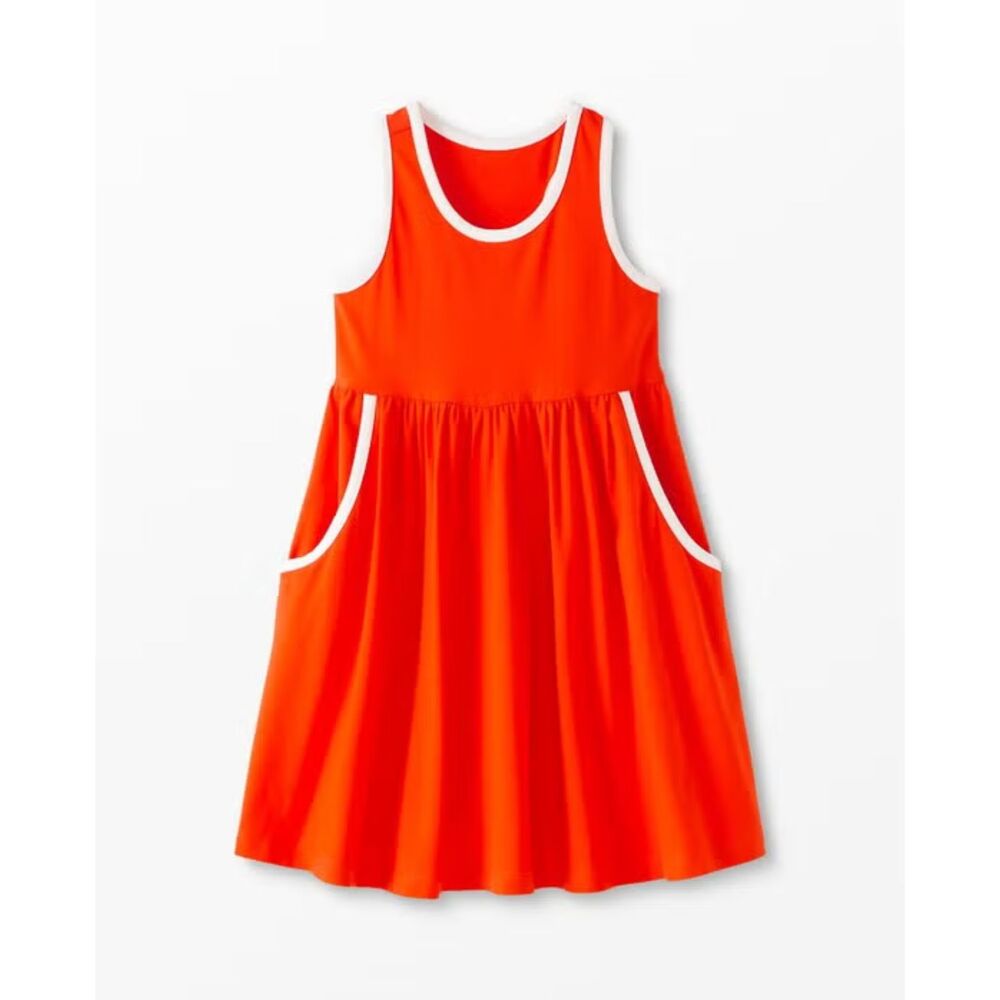 Hanna Andersson Racerback Skater Dress with Pockets Orange Spice US 6-7, 120 CM